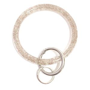 Clear Glitter Bangle Keychain Bracelet